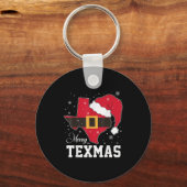 Porte-clés Drôle Texas Joyeux Texmas Noël Etat Santa Hat (Recto)