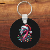 Porte-clés Drôle Trocal Nk Flamant rose Noël En Juillet Hawai (Recto)
