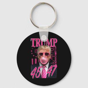 Porte-clés Drôle Trump Bubble Gum 1776 Drapeau rose