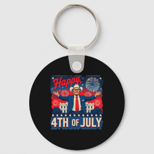 Porte-clés Drôle Trump Joyeux 4 juillet 