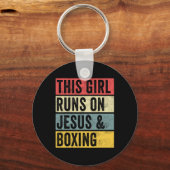 Porte-clés Drôles de chiens Jésus de boxe et de boxe kickboxi (Recto)