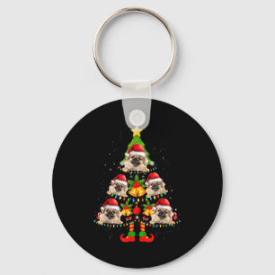 Porte-clés Drôles Lumières de Noël Arbre Chien Spaniel Tibéta