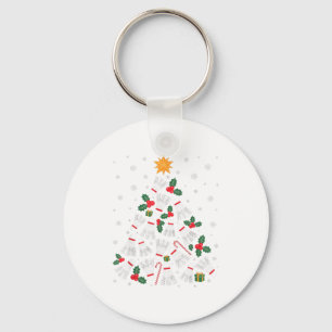 Porte-clés Drôles Lumières de Noël Badminton Sapin Père Noël