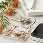 Porte-clés Dromedary chamel et le village désertique d'Al Jaz (Devant Droit)