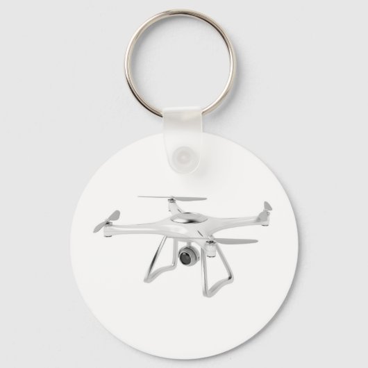Porte-clés Drone en blanc (Recto)