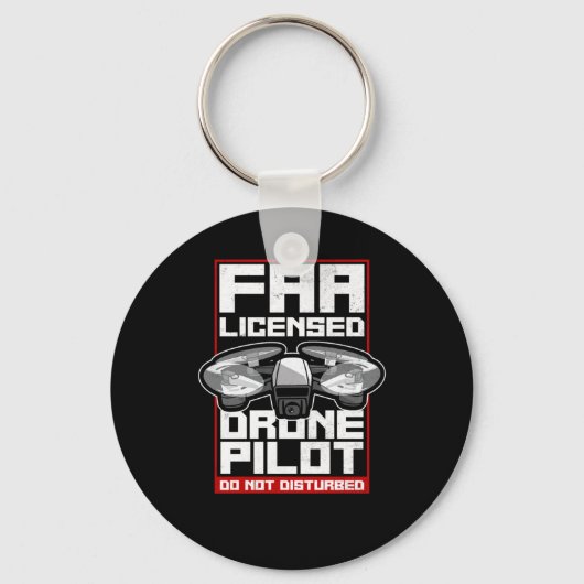 Porte-clés Drone Faa Licence Drone Pilote Ne Disturbe Pas (Recto)