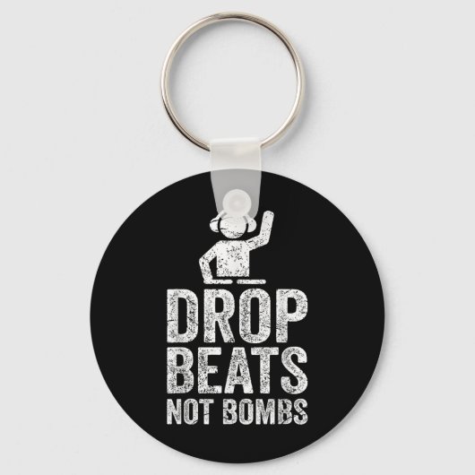 Porte-clés Drop Beats Not Bombs Dj Anti War (Recto)