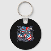 Porte-clés Drummer American Flag Drumset Usa Patriotique Drum (Recto)