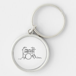 Porte-clés Drummer Music Design Drums One-Line