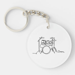 Porte-clés Drummer Music Design Drums One-Line