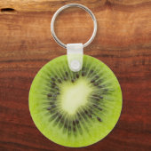 Porte-clés Du kiwi frais. Closeuse à tranche ronde isolée (Recto)