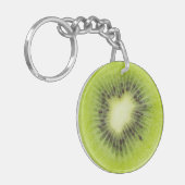 Porte-clés Du kiwi frais. Closeuse à tranche ronde isolée (Devant gauche)