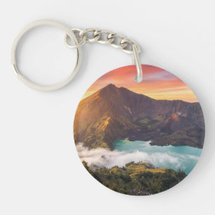 Porte-clés du lever de soleil sur le cratère du vo