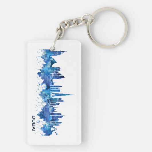 Porte-clés Dubaï Skyline Blue (Dos)