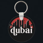 Porte-clés Dubaï UAE Vintage Retro City Skyline Cityscape Art<br><div class="desc">Design urbain vintage et rétro avec une belle skyline, attraction touristique et art urbain. gratte-ciel Cool et silhouette de construction merchandises pour touristes et voyageurs. Parfait comme souvenir à rapporter lors d'un voyage dans le monde. Enregistrez la mémoire de votre voyage et de vos vacances en famille et entre amis....</div>