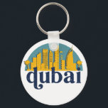 Porte-clés Dubaï UAE Vintage Retro City Skyline Cityscape Art<br><div class="desc">Design urbain vintage et rétro avec une belle skyline, attraction touristique et art urbain. gratte-ciel Cool et silhouette de construction merchandises pour touristes et voyageurs. Parfait comme souvenir à rapporter lors d'un voyage dans le monde. Enregistrez la mémoire de votre voyage et de vos vacances en famille et entre amis....</div>