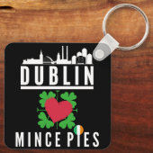 Porte-clés Dublin Loves Mince Pies Cityscape (Verso)
