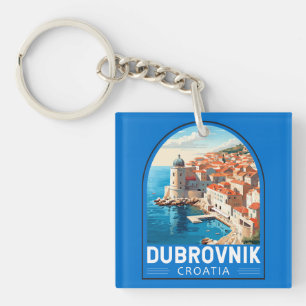 Porte-clés Dubrovnik Croatie Travel Art Vintage