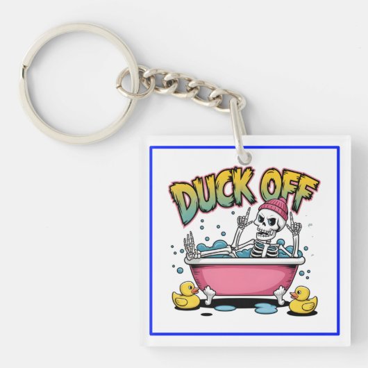Porte-clés Duck Off Funny Skeleton Design-61161 (Devant)