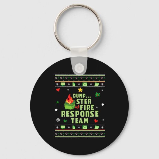 Porte-clés Dumpster Fire Resnse Team Chaos Ugly Sweater Cute (Recto)