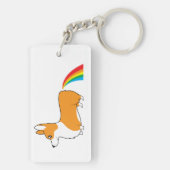 Porte-clés Dunette d'arc-en-ciel d'illustration de corgi (Dos)