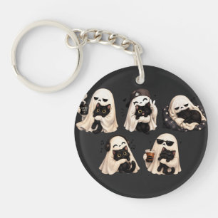 Porte-clés Duo Chat Fantôme Halloween Cosy