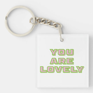 Porte-clés Duo coloured typography-You are lovely mantra