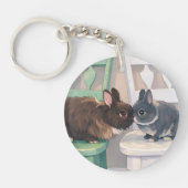 Porte-clés Durable Acrylic Key Chain - Two Rabbits (Devant)