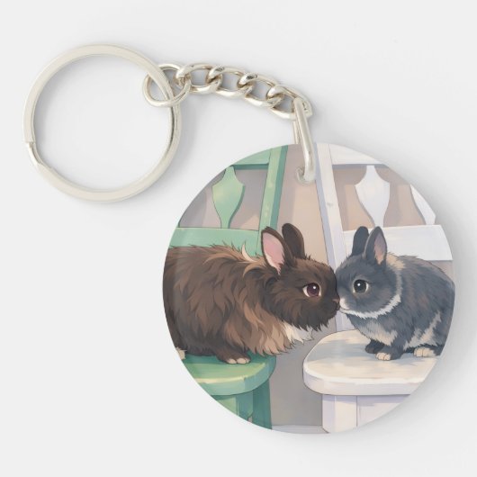 Porte-clés Durable Acrylic Key Chain - Two Rabbits (Devant)