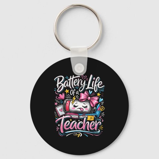 Porte-clés Durée de vie de la batterie d'un professeur d'écol (Recto)