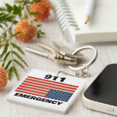 Porte-clés d'urgence 911 (Devant Droit)