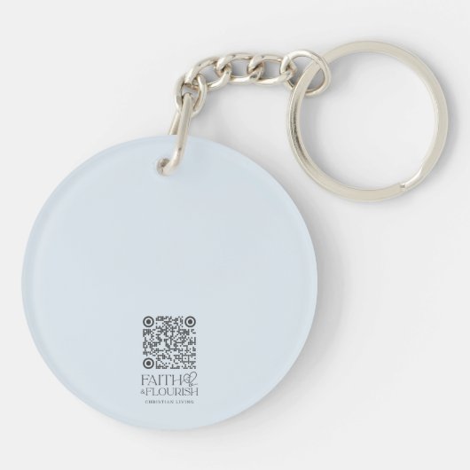 Porte-clés Dusk Silhouette Cross Scripture Personnalisé (Dos)