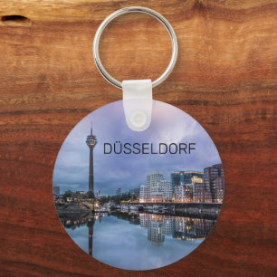 Porte-clés Dusseldorf Skyline Allemagne Holiday Sunset Souven