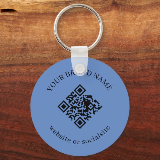 Porte-clés Dusty Blue Custom Business QR Code Keychains (Verso)
