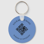 Porte-clés Dusty Blue Custom Business QR Code Keychains (Verso)