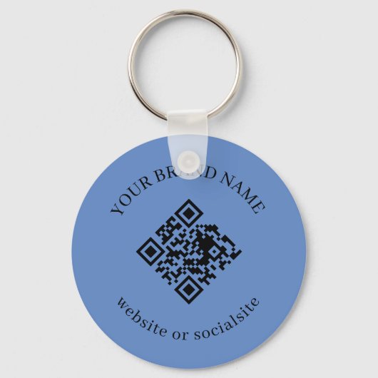 Porte-clés Dusty Blue Custom Business QR Code Keychains (Verso)