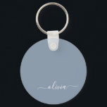 Porte-clés Dusty Blue minimaliste moderne Monogramme élégant<br><div class="desc">Découvrez notre Dusty Blue Minimalist Modern Monogram Elegant Collection : Elevez votre style avec une sophistication sobre et un charme intemporel. Notre collection présente des motifs minimalistes dans une teinte bleu roux apaisante, rehaussée d'élégants monogrammes adaptés à votre goût personnel. De la papeterie raffinée aux accessoires polyvalents, chaque pièce de...</div>