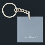 Porte-clés Dusty Blue minimaliste moderne Monogramme élégant<br><div class="desc">Découvrez notre Dusty Blue Minimalist Modern Monogram Elegant Collection : Elevez votre style avec une sophistication sobre et un charme intemporel. Notre collection présente des motifs minimalistes dans une teinte bleu roux apaisante, rehaussée d'élégants monogrammes adaptés à votre goût personnel. De la papeterie raffinée aux accessoires polyvalents, chaque pièce de...</div>