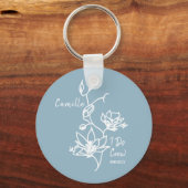 Porte-clés Dusty Blue Rustic I Do Crew Bridesmaid (Verso)