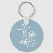 Porte-clés Dusty Blue Rustic I Do Crew Bridesmaid (Verso)