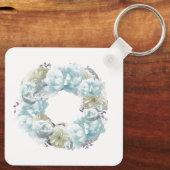 Porte-clés Dusty Blue Wreath Porte - clé personnalisé (Verso)