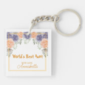 Porte-clés Dusty Floral Romantic Aunt Keepsake (Dos)