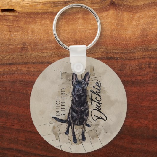 Porte-clés Dutch Shepherd - Illustration utchie (Recto)