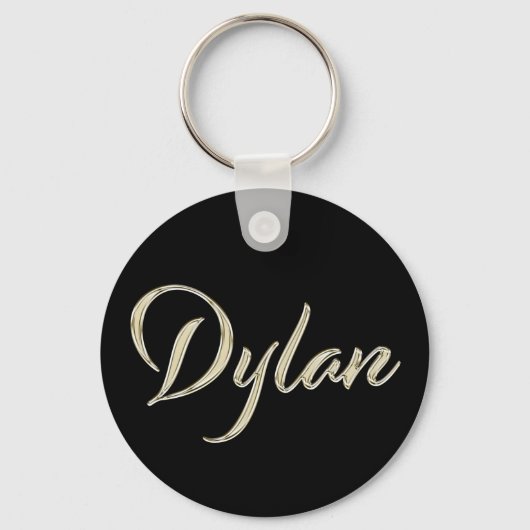 Porte-clés Dylan Name whitegold Button (Recto)