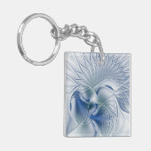 Porte-clés Dynamic Fantasy Abstract Blue Tones Fractal Art (Devant gauche)