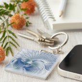 Porte-clés Dynamic Fantasy Abstract Blue Tones Fractal Art (Devant Droit)