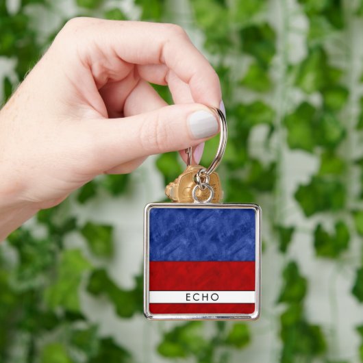Porte-clés E Echo Nautical Signal Flag + Your Name (main)