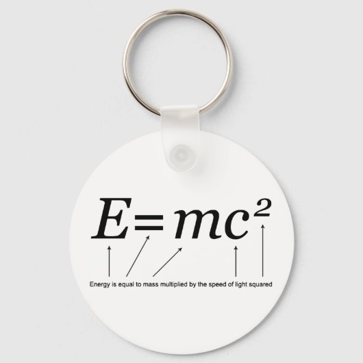 Porte-clés E=MC2 Théorie de la relativité d'Einstein (Recto)
