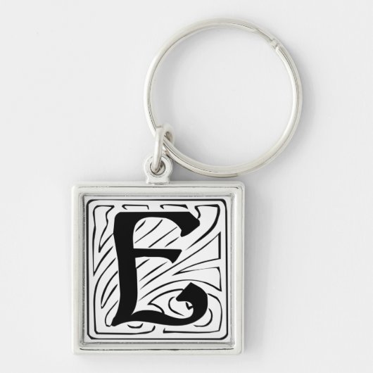 Porte-clés E Monogramm schwarz weiß Schlüsselanhänger (Devant)