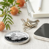 Porte-clés Eagle argenté américain 1 dollar (Côté)